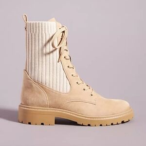 Sam Edelman Suede Boots Womens Lydell Lace Up Ankle Combat Boot In Khaki Brown